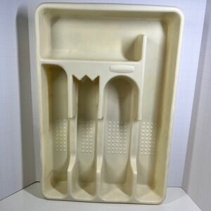Vintage Rubbermaid 2919 Cutlery Tray Kitchen Drawer Organizer Almond Off White
